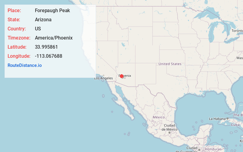 Map of Forepaugh Peak