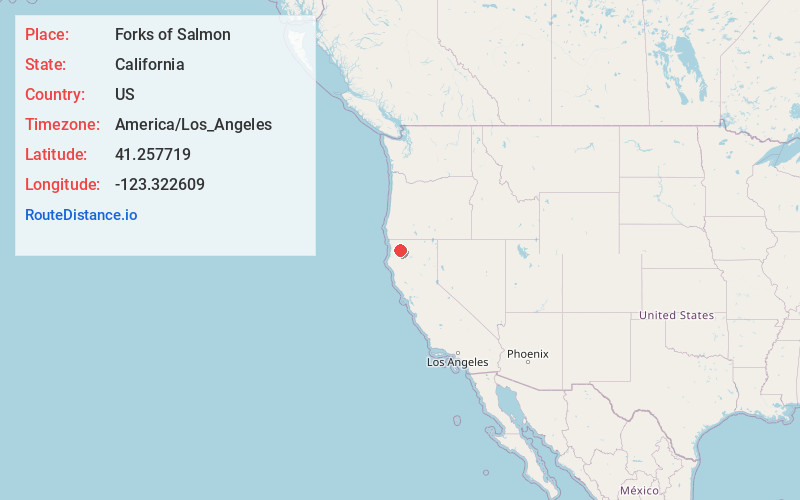 Map of Forks of Salmon