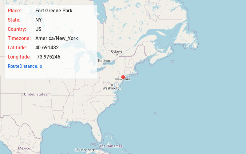Map of Fort Greene Park