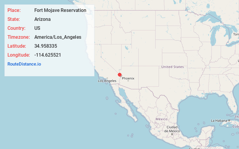 Map of Fort Mojave Reservation