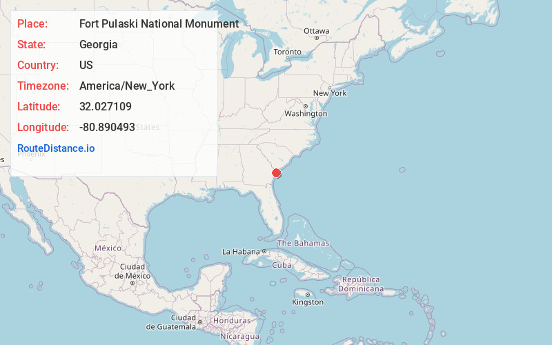 Map of Fort Pulaski National Monument