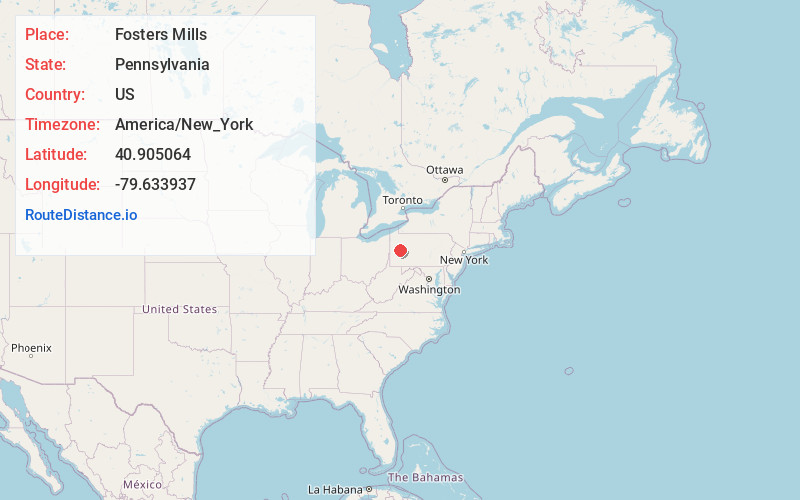 Map of Fosters Mills