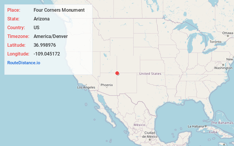 Map of Four Corners Monument