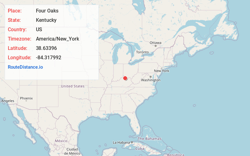 Map of Four Oaks
