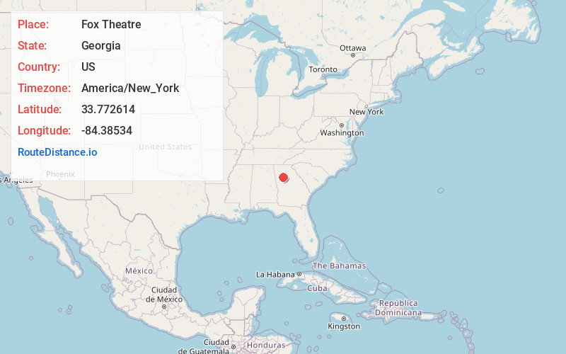 Map of Fox Theatre