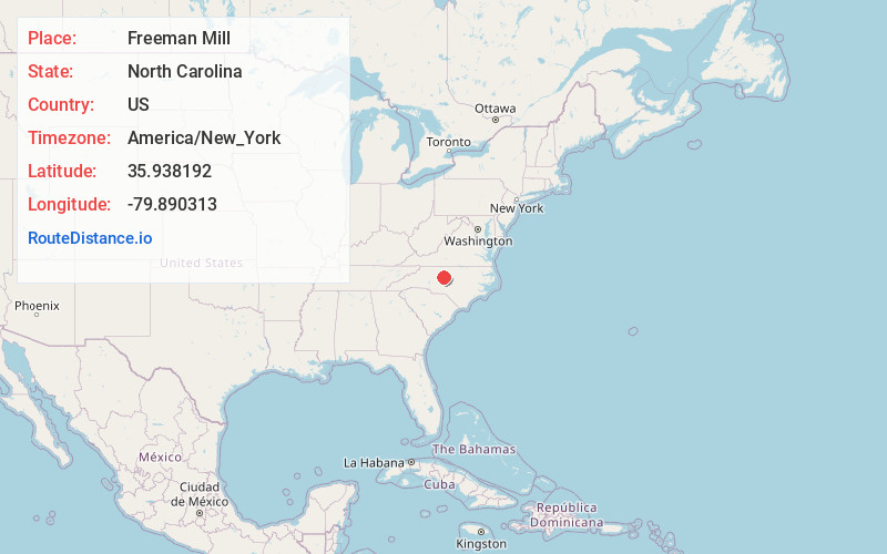 Map of Freeman Mill