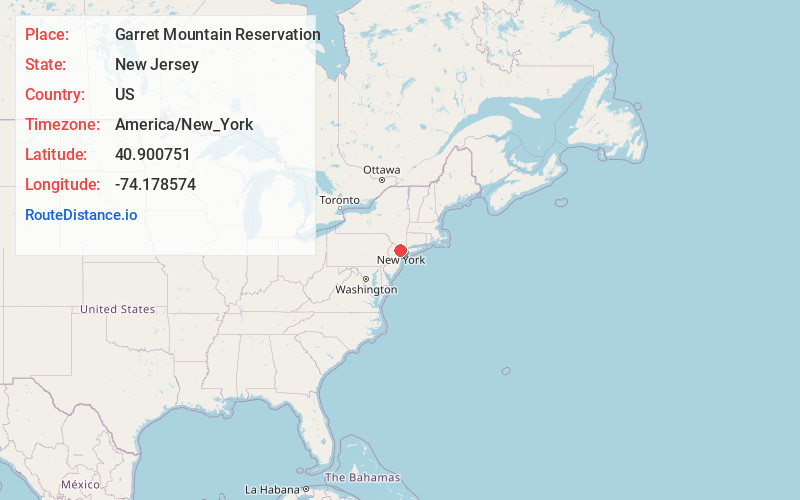 Map of Garret Mountain Reservation