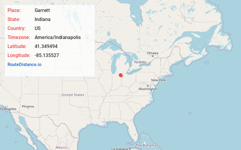 Map of Garrett