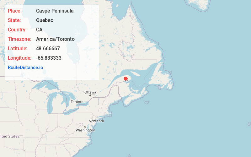 Map of Gaspé Peninsula