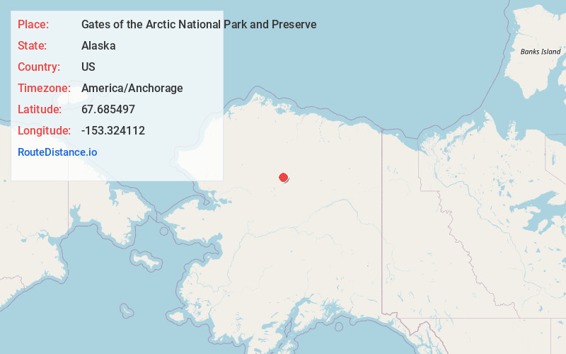 Map of Gates of the Arctic National Park and Preserve