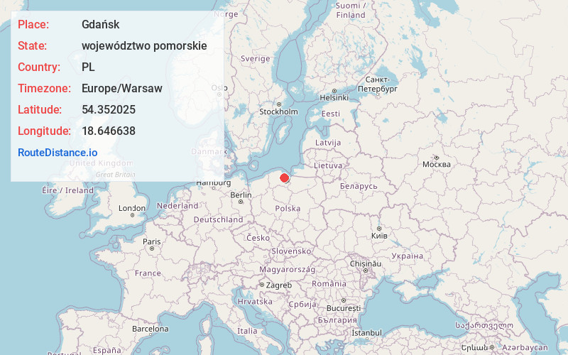 Map of Gdańsk