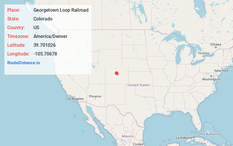 Map of Georgetown Loop Railroad