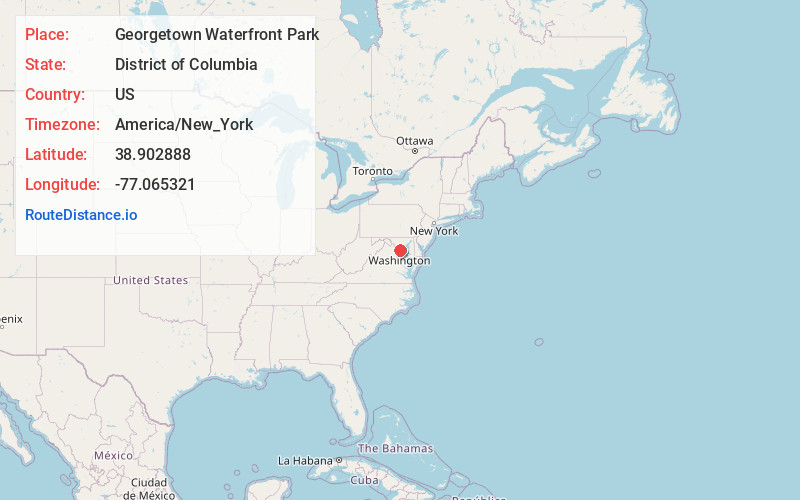 Map of Georgetown Waterfront Park