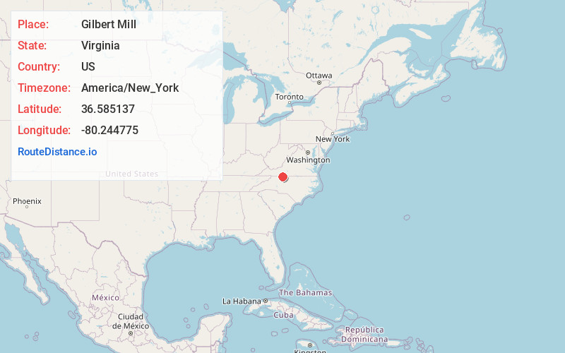 Map of Gilbert Mill