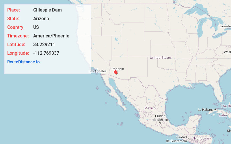 Map of Gillespie Dam