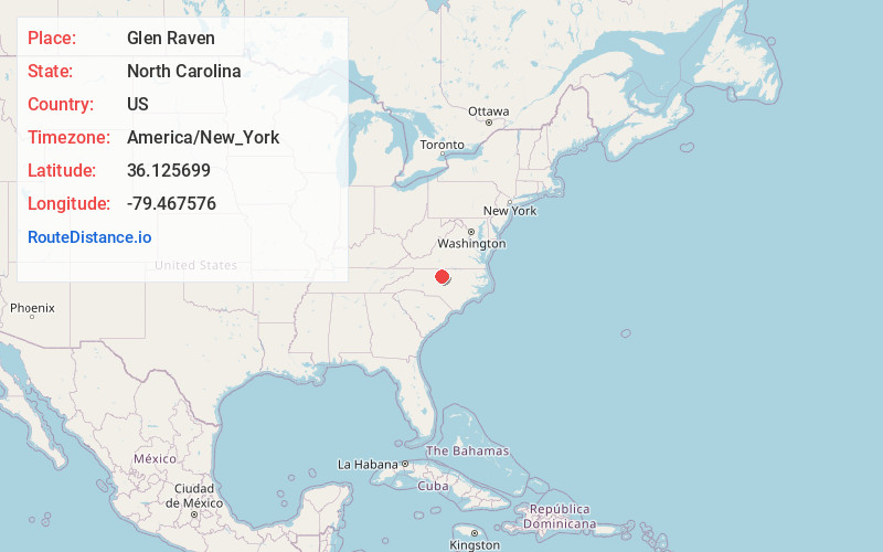 Map of Glen Raven