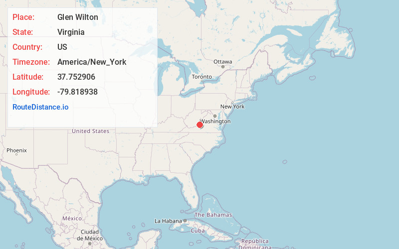 Map of Glen Wilton