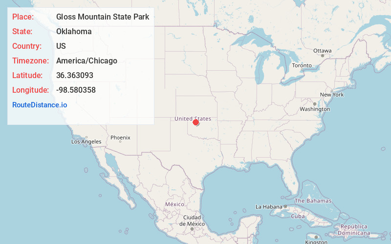 Map of Gloss Mountain State Park
