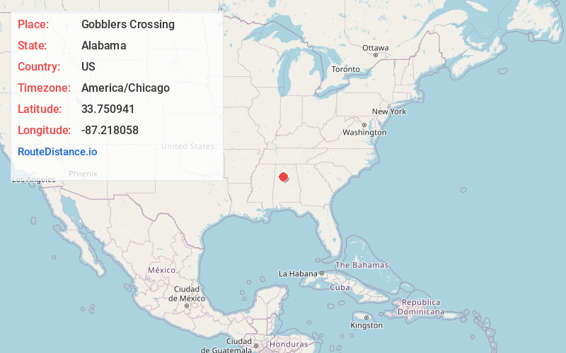 Map of Gobblers Crossing