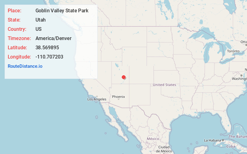 Map of Goblin Valley State Park