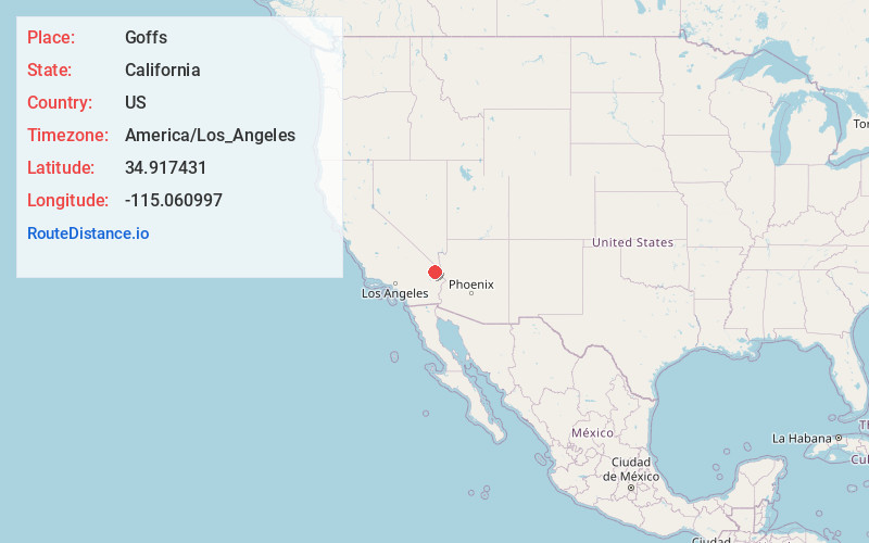 Map of Goffs