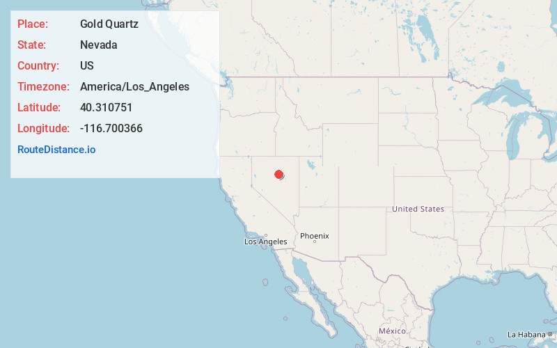Map of Gold Quartz