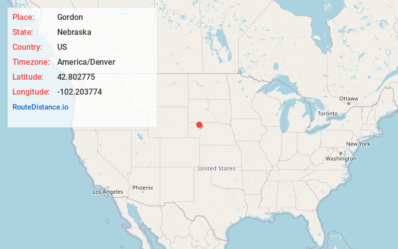 Map of Gordon
