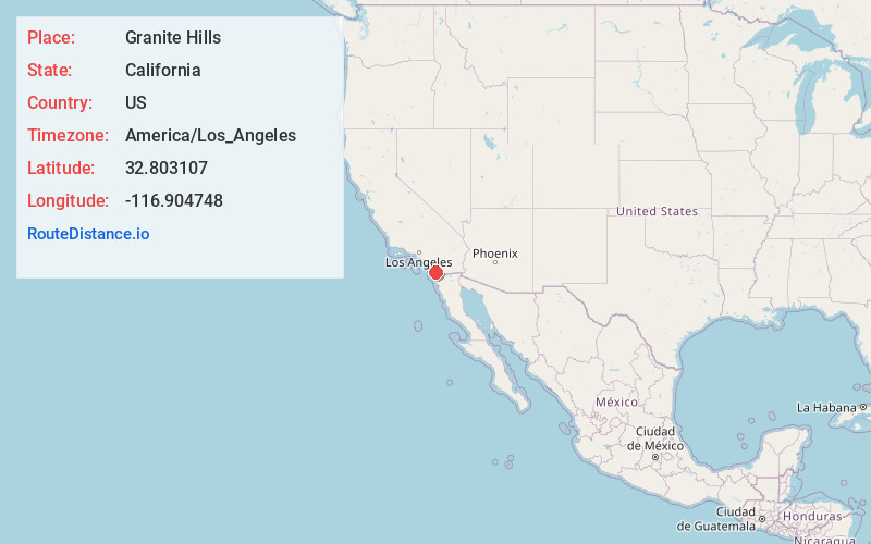Map of Granite Hills