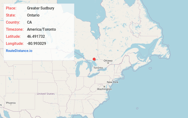 Map of Greater Sudbury