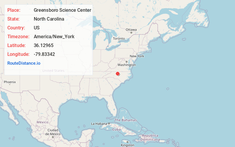 Map of Greensboro Science Center