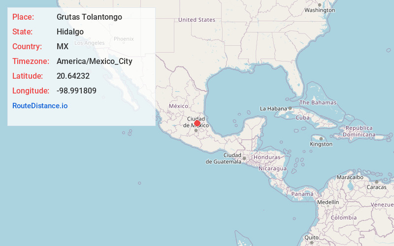 Map of Grutas Tolantongo
