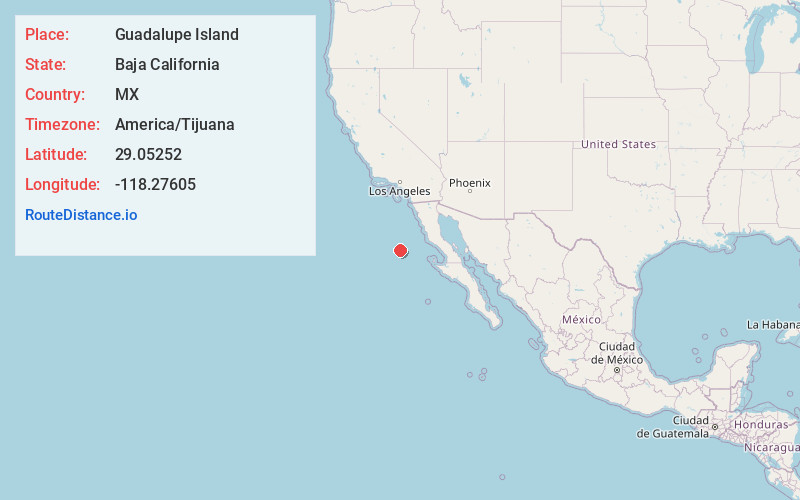 Map of Guadalupe Island