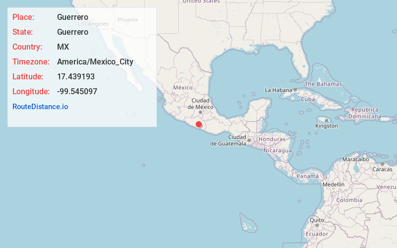 Map of Guerrero