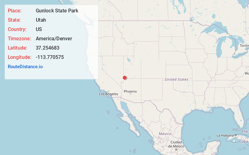 Map of Gunlock State Park