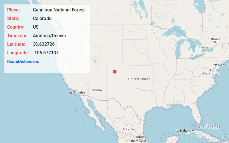 Map of Gunnison National Forest