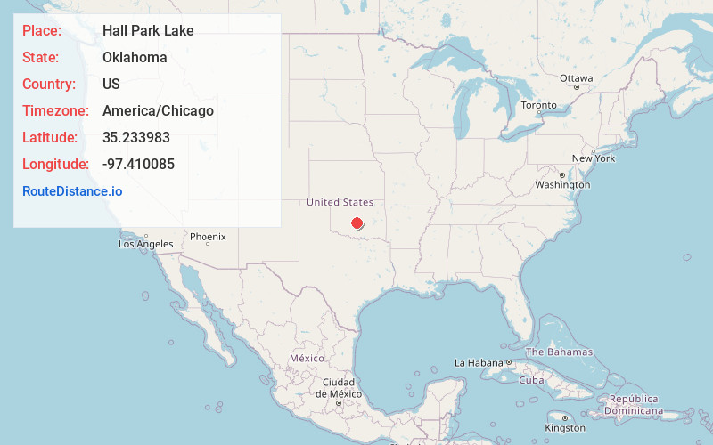 Map of Hall Park Lake