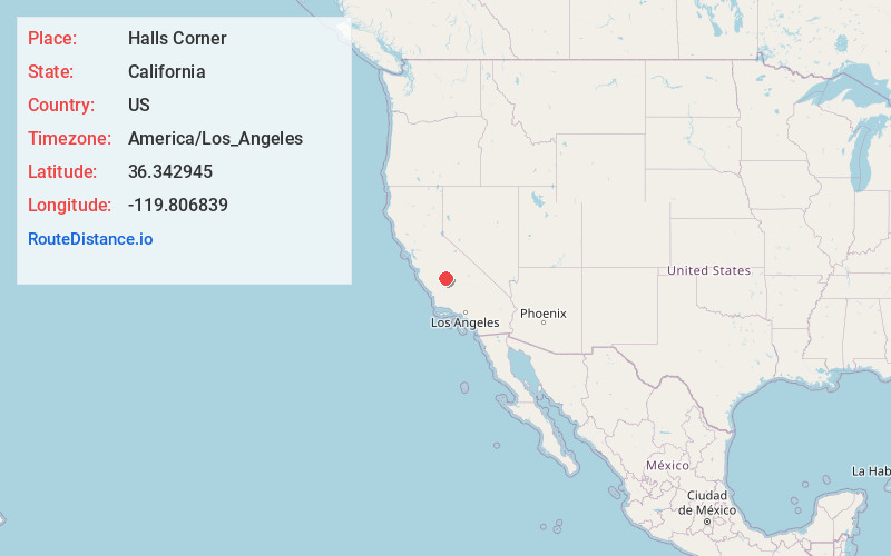 Map of Halls Corner