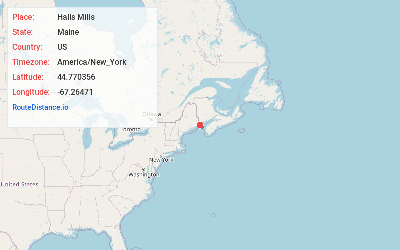Map of Halls Mills