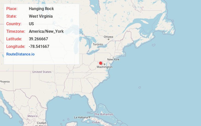 Map of Hanging Rock