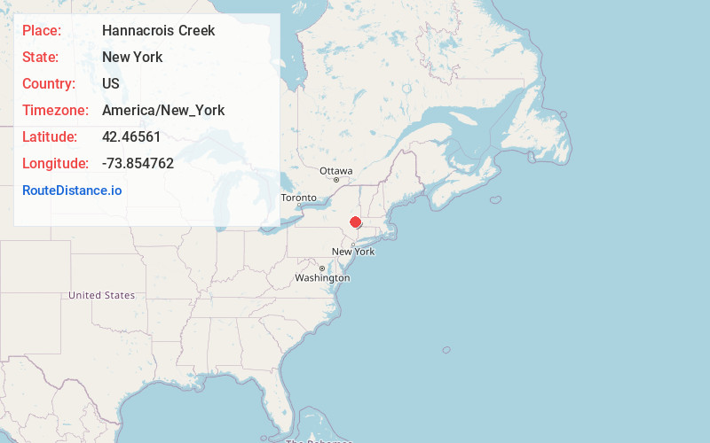 Map of Hannacrois Creek