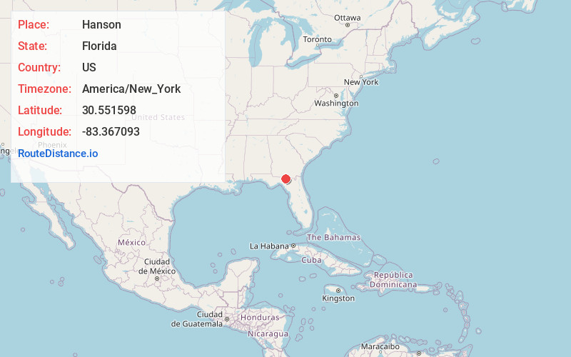 Map of Hanson