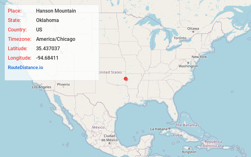 Map of Hanson Mountain
