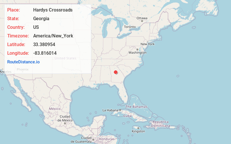 Map of Hardys Crossroads