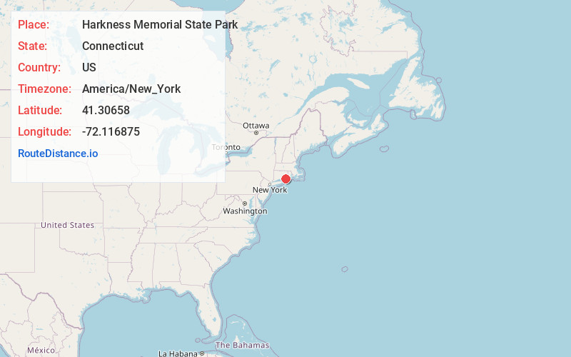 Map of Harkness Memorial State Park