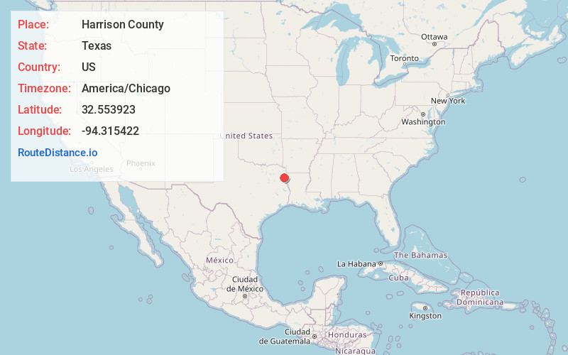 Map of Harrison County