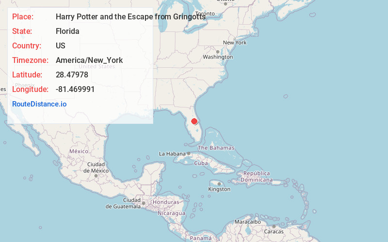 Map of Harry Potter and the Escape from Gringotts