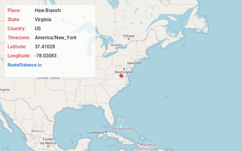 Map of Haw Branch