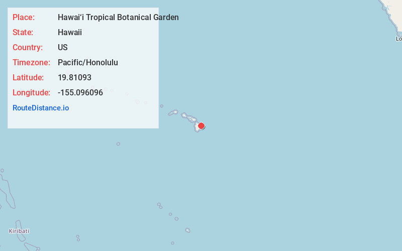 Map of Hawai‘i Tropical Botanical Garden