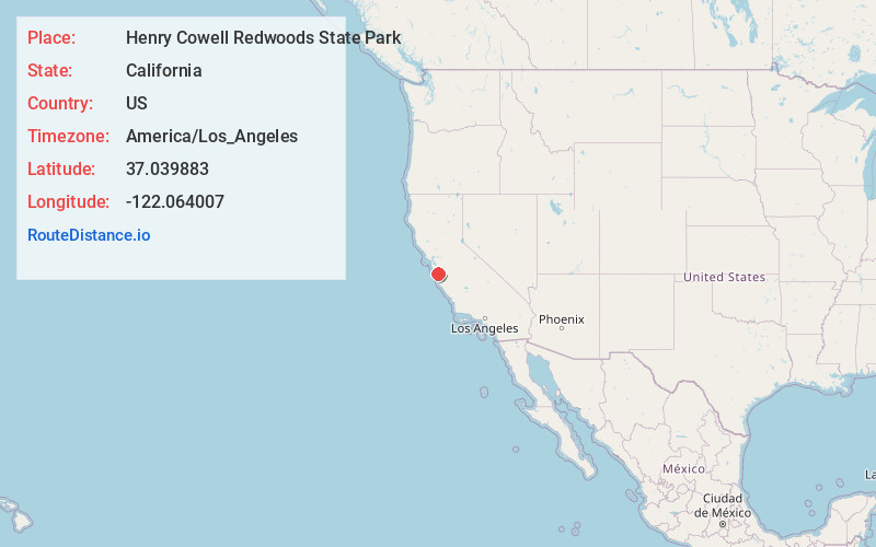 Map of Henry Cowell Redwoods State Park