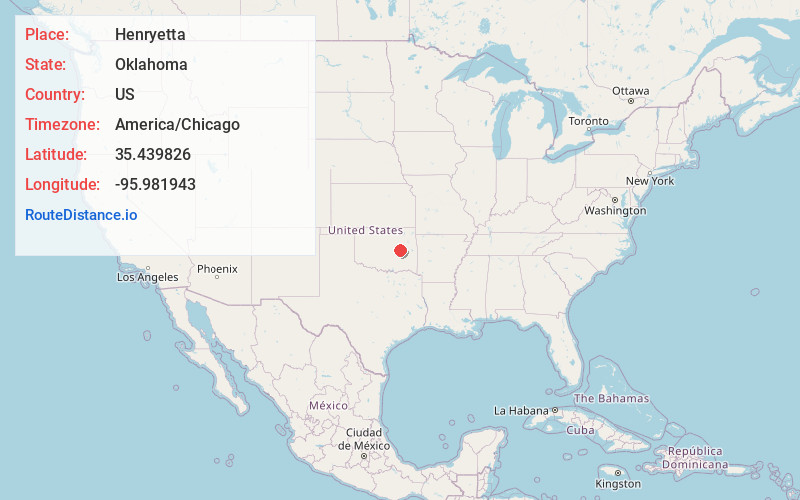 Map of Henryetta